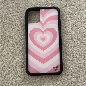 Wildflowers Pink and White Heart Phone Case